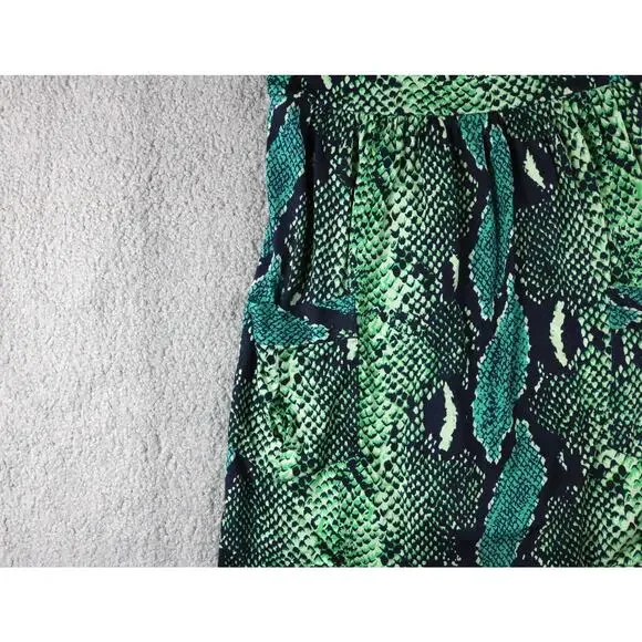 DVF Diane Von Furstenberg Dress 10 FERDON Green Python Snake Silk Jersey  Mini